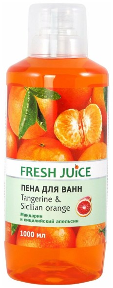 Fresh juice пена для ванн мандарин и сицилийский апельсин 1 литр