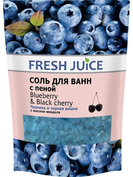 Fresh juice соль для ванн черника и черная вишня 500гр